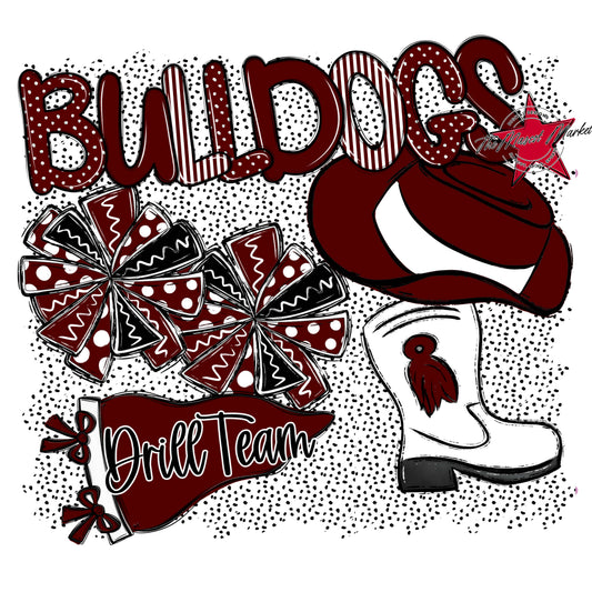 Bulldogs Drillteam Spirit-Maroon