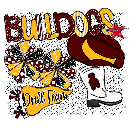 Bulldogs Drillteam Spirit-Maroon & Yellow