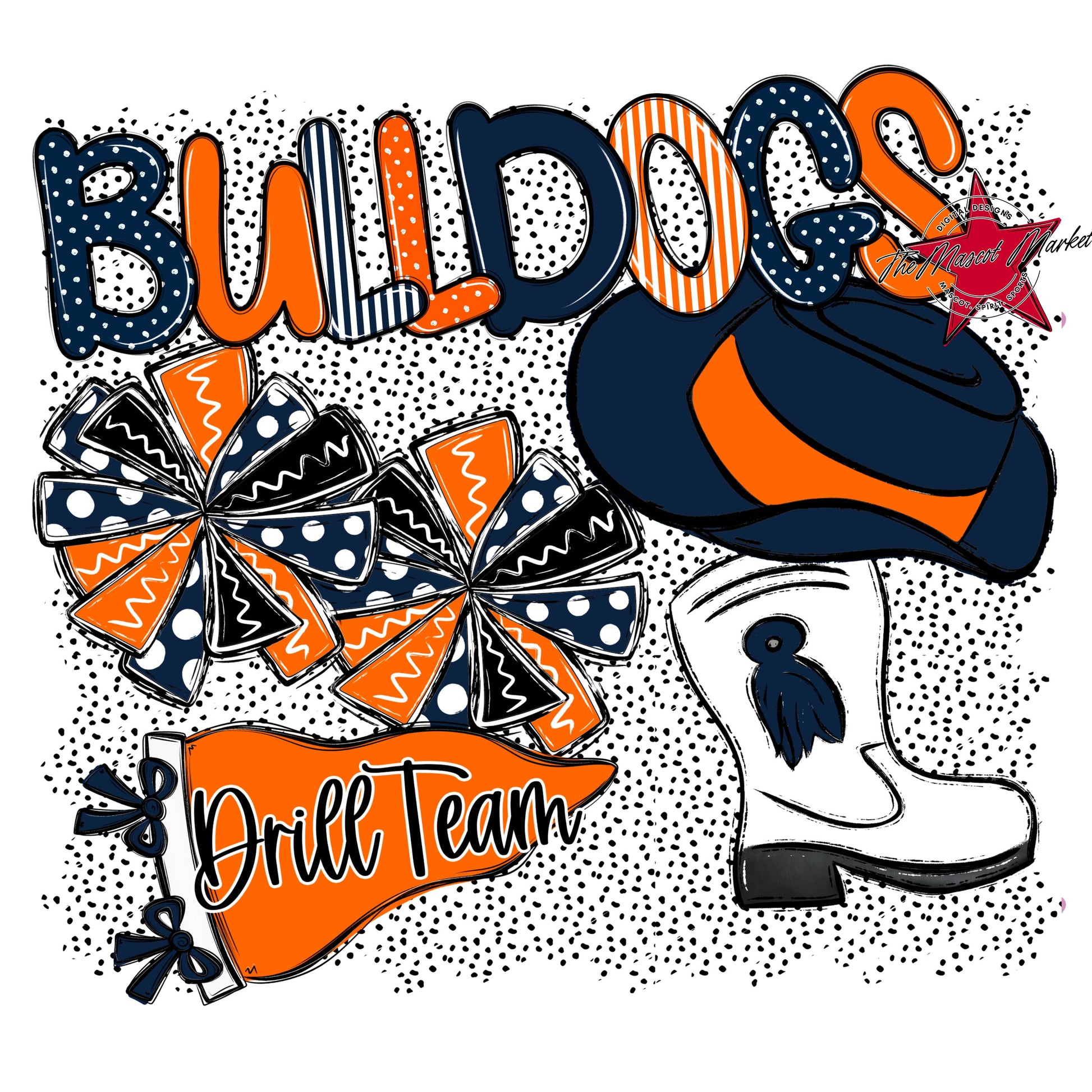 Bulldogs Drillteam Spirit-Navy & Orange