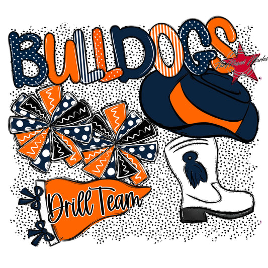 Bulldogs Drillteam Spirit-Navy & Orange