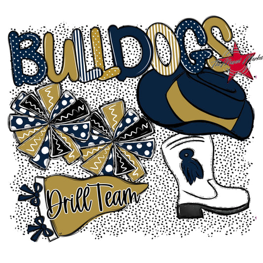 Bulldogs Drillteam Spirit-Navy & Gold