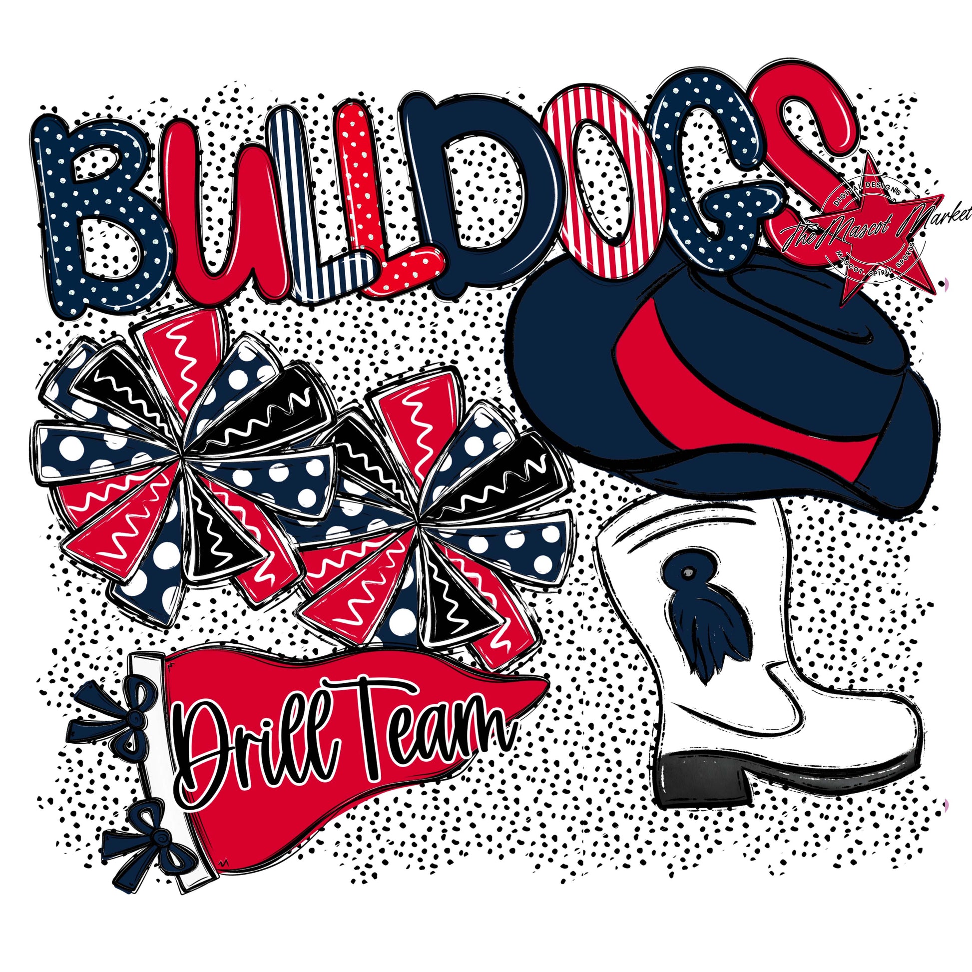 Bulldogs Drillteam Spirit-Navy & Red