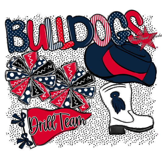 Bulldogs Drillteam Spirit-Navy & Red
