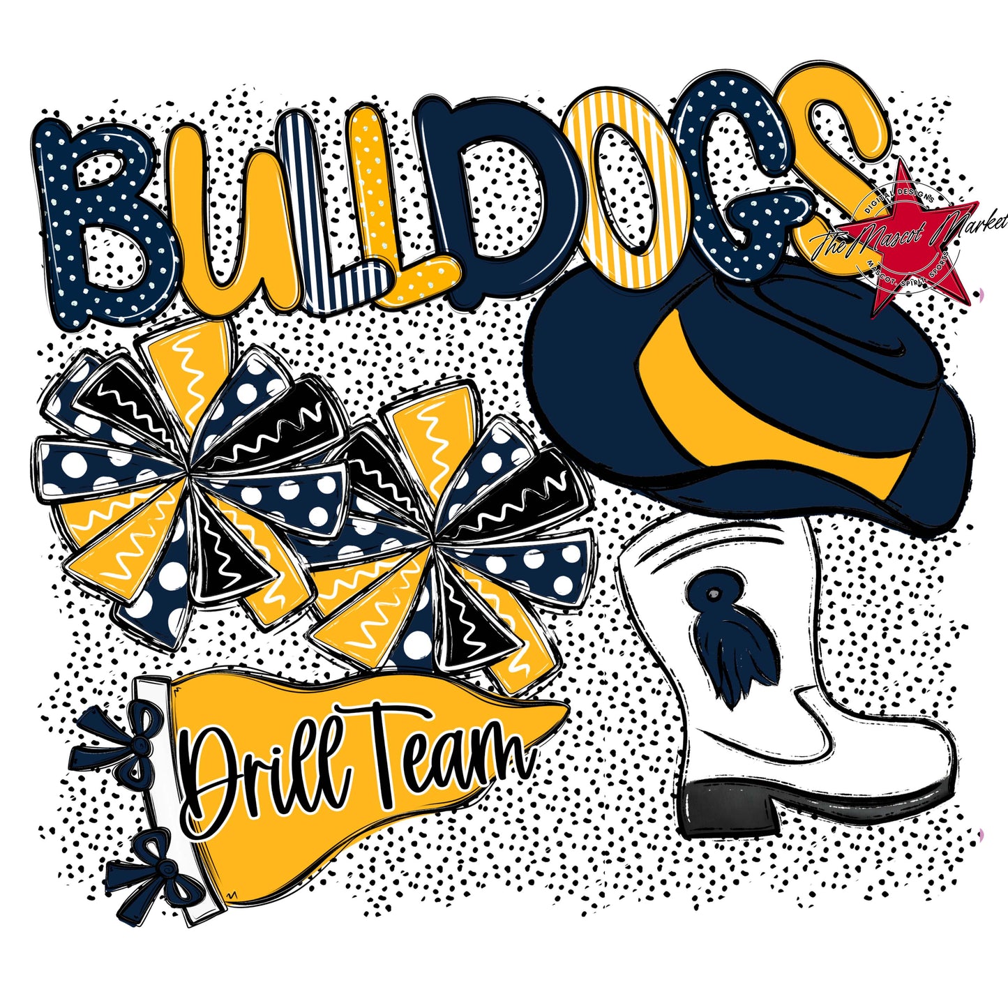 Bulldogs Drillteam Spirit-Navy & Yellow
