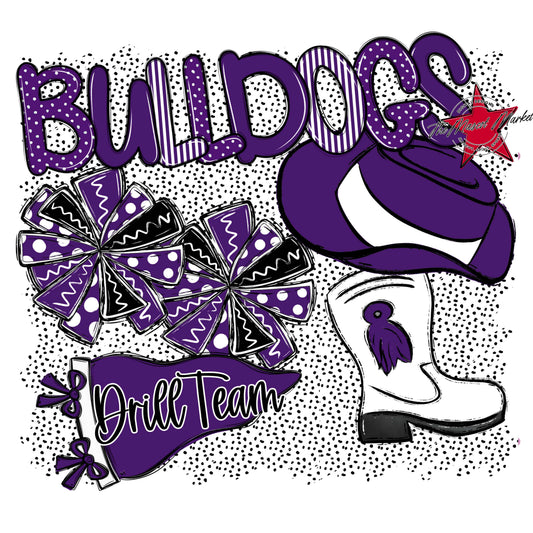 Bulldogs Drillteam Spirit-Purple