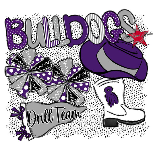 Bulldogs Drillteam Spirit-Purple & Grey