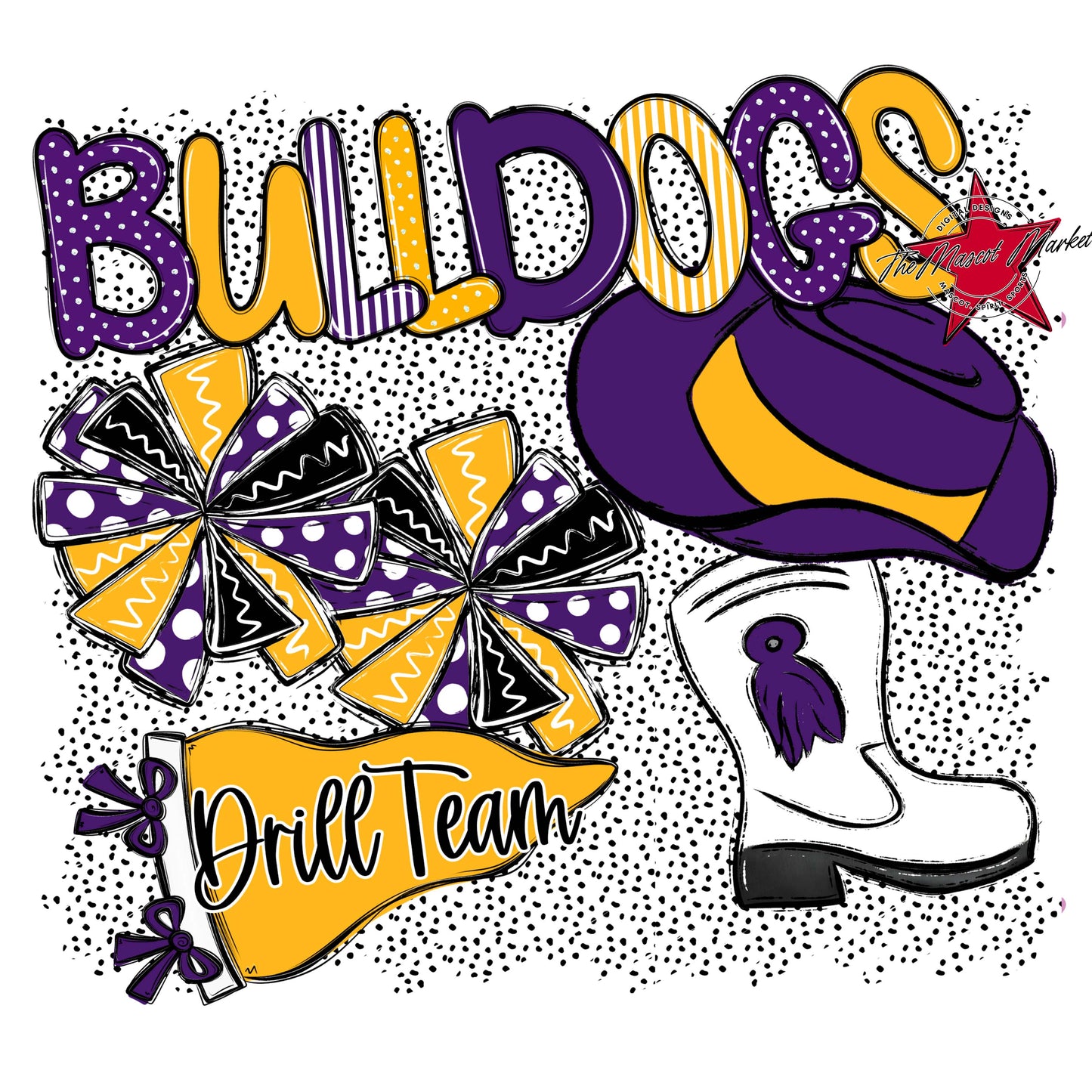 Bulldogs Drillteam Spirit-Purple & Yellow