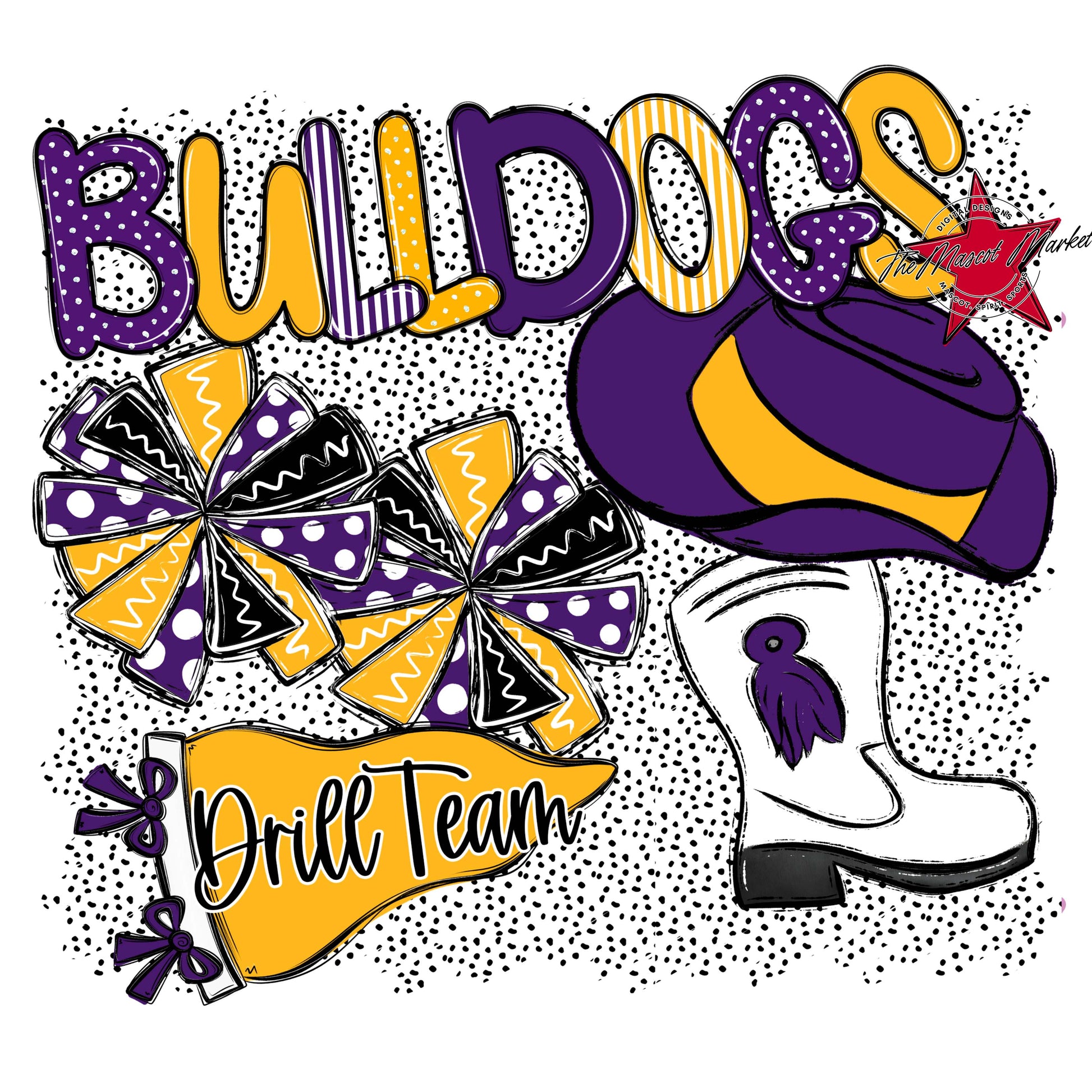 Bulldogs Drillteam Spirit-Purple & Yellow