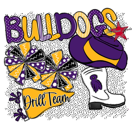 Bulldogs Drillteam Spirit-Purple & Yellow