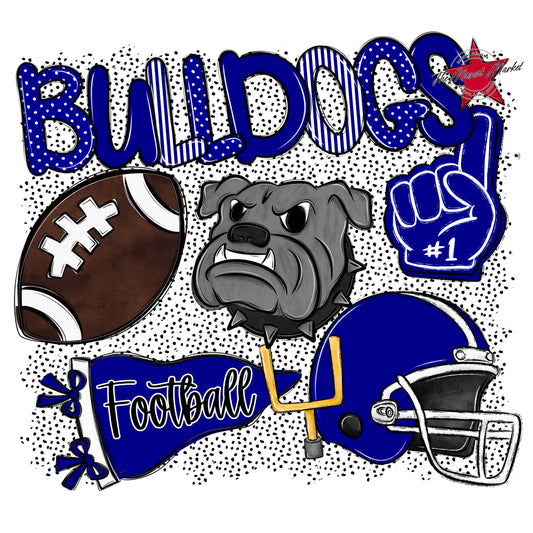 Bulldogs Football Spirit-Blue