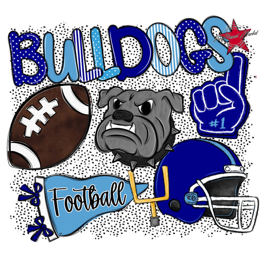 Bulldogs Football Spirit-Blue & Carolina Blue