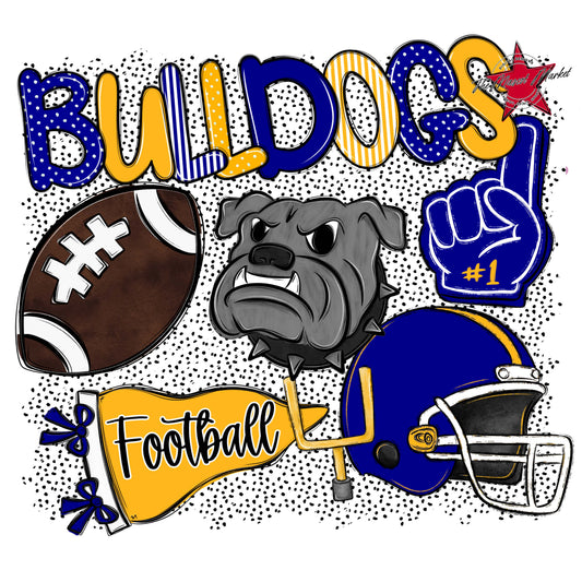 Bulldogs Football Spirit-Blue & Yellow