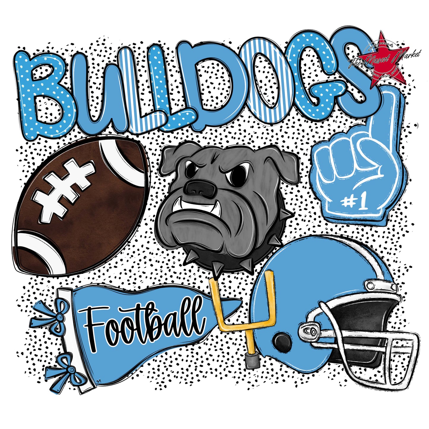 Bulldogs Football Spirit-Carolina Blue