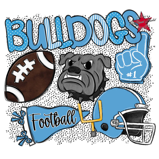 Bulldogs Football Spirit-Carolina Blue