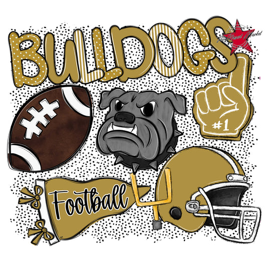 Bulldogs Football Spirit-Gold