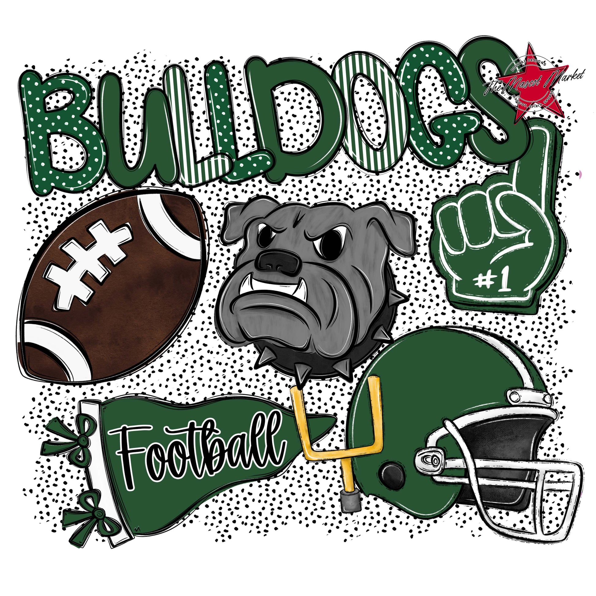 Bulldogs Football Spirit-Green