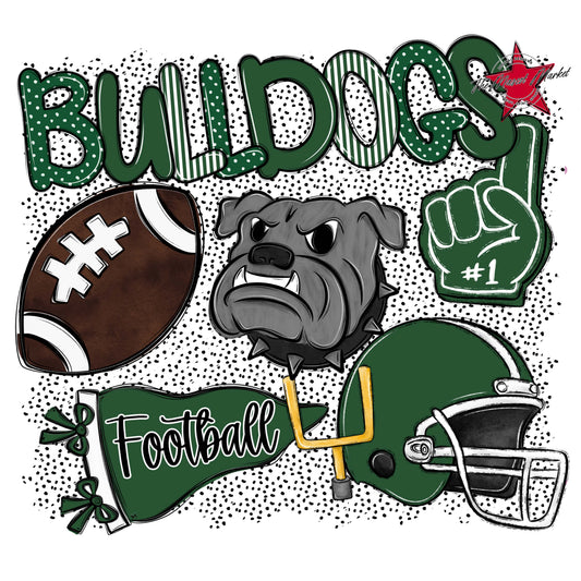 Bulldogs Football Spirit-Green