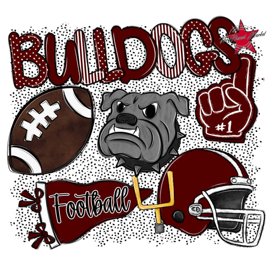 Bulldogs Football Spirit-Maroon