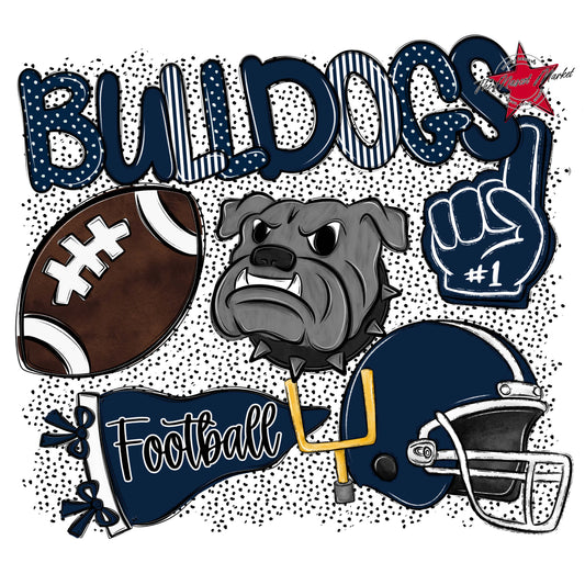 Bulldogs Football Spirit-Navy