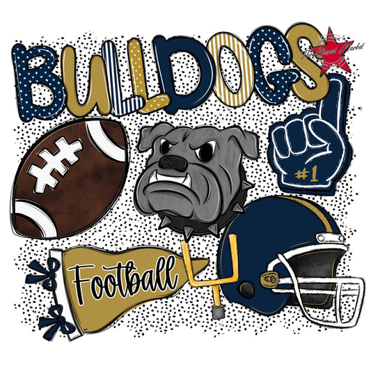 Bulldogs Football Spirit-Navy & Gold
