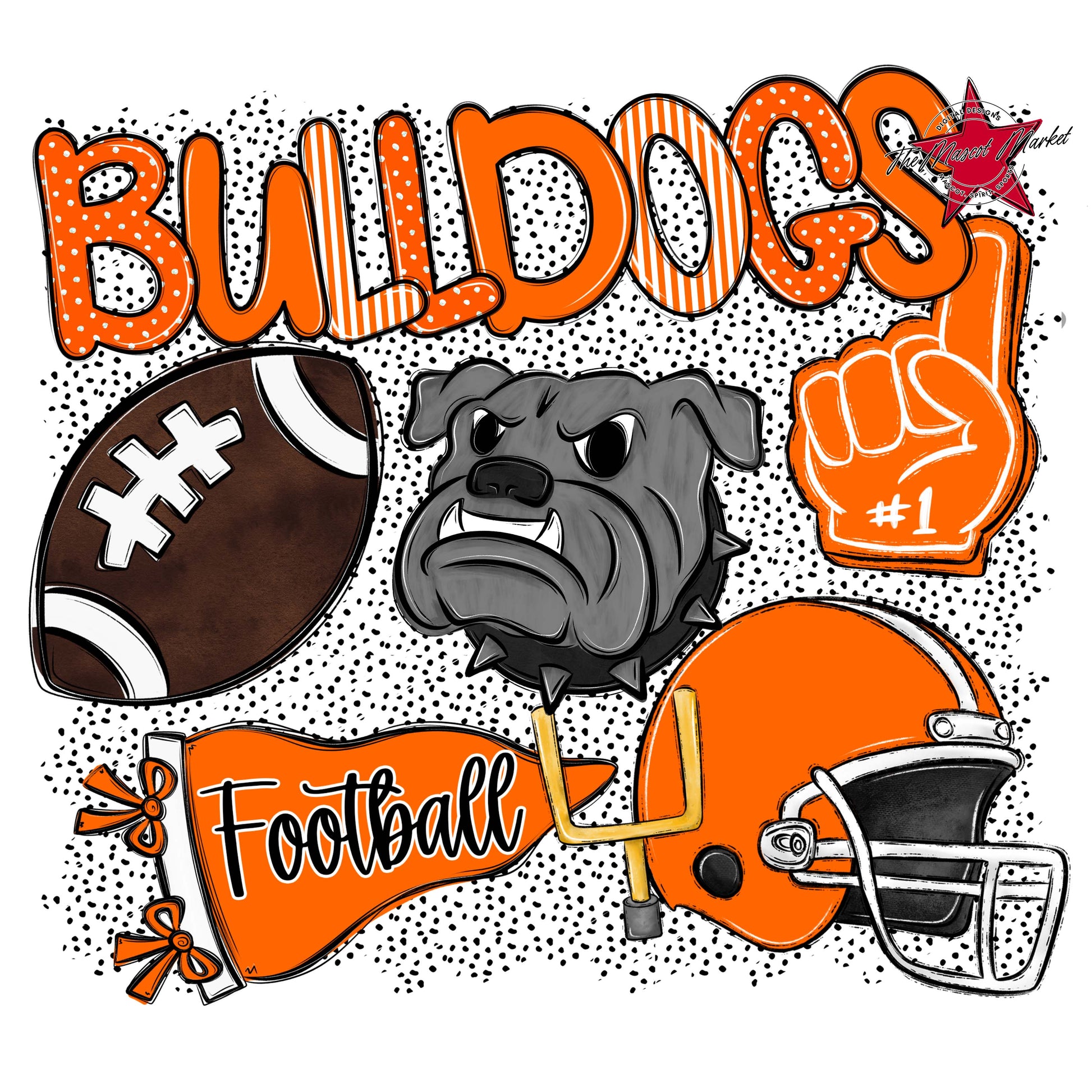 Bulldogs Football Spirit-Orange