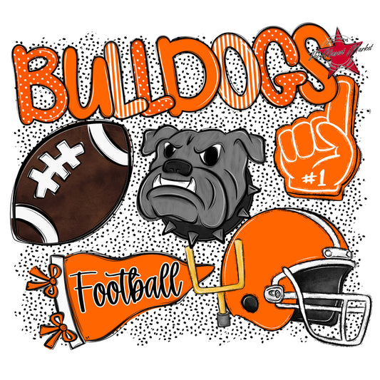 Bulldogs Football Spirit-Orange