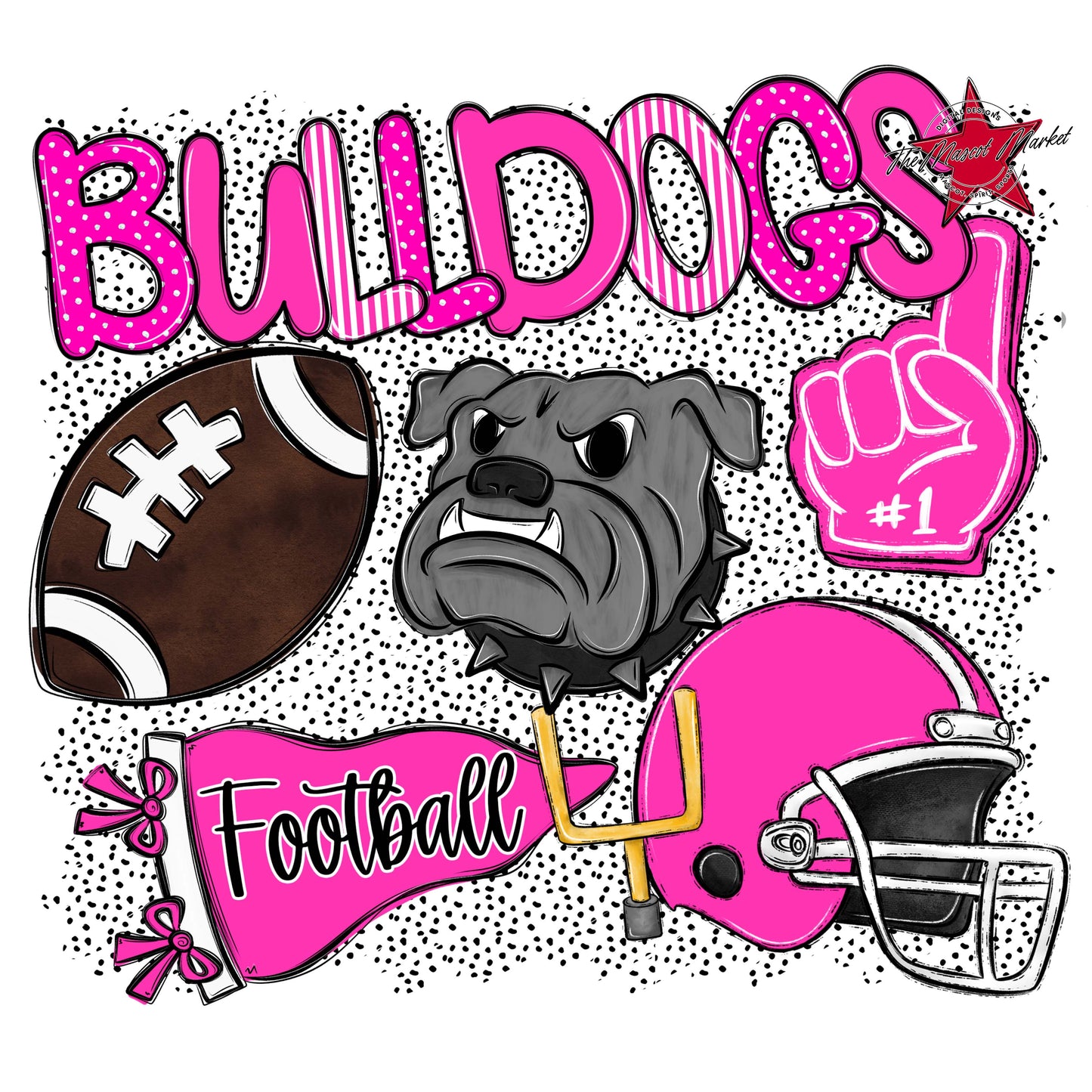 Bulldogs Football Spirit-Pink