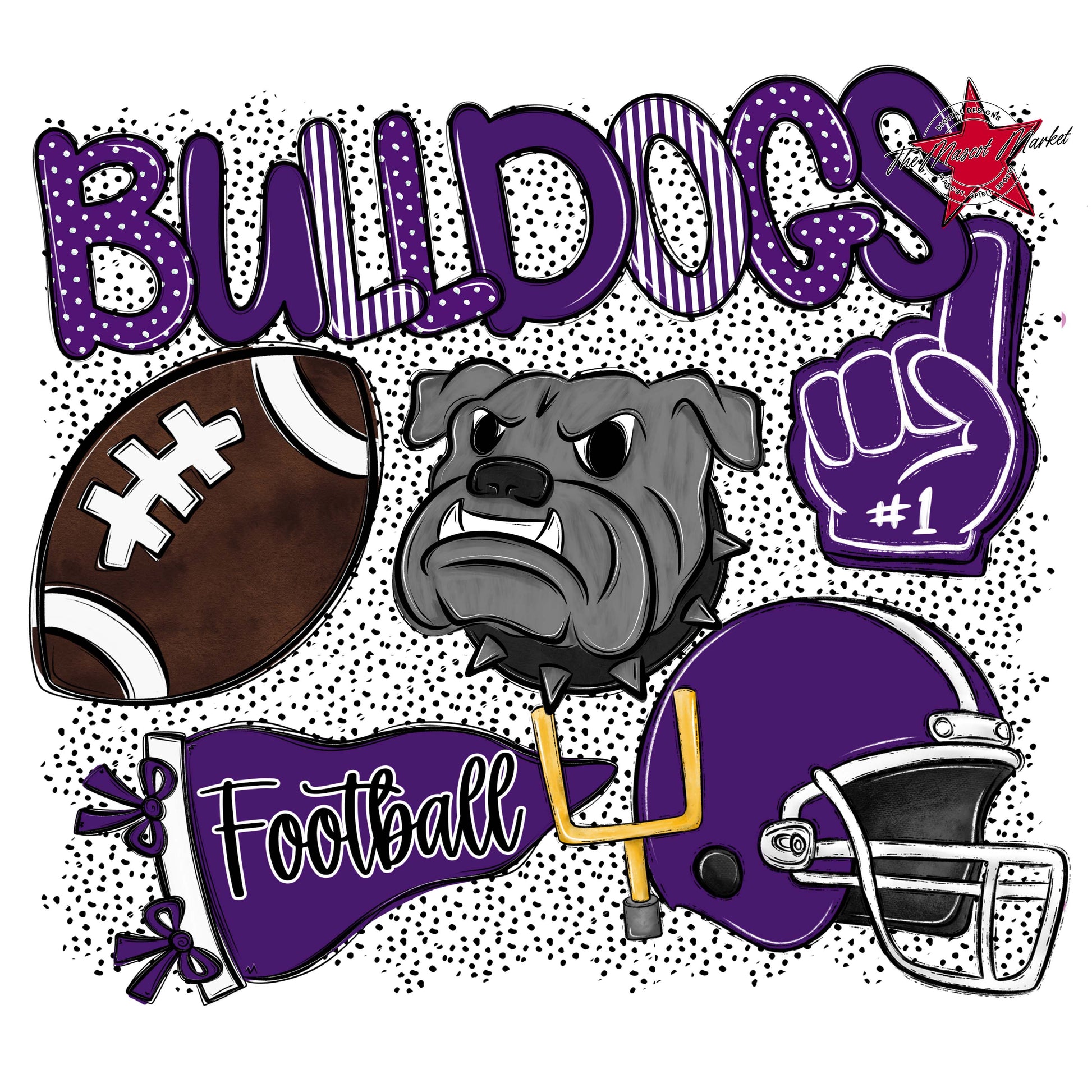 Bulldogs Football Spirit-Purple
