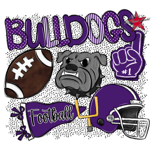 Bulldogs Football Spirit-Purple
