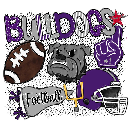 Bulldogs Football Spirit-Purple & Grey