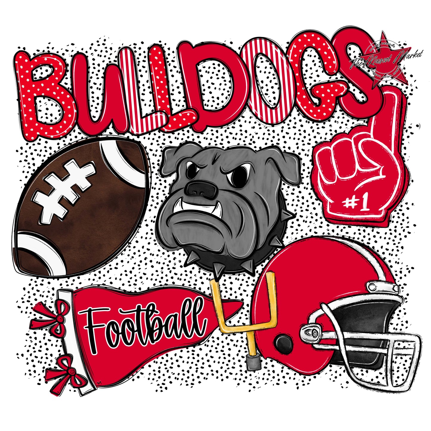 Bulldogs Football Spirit-Red