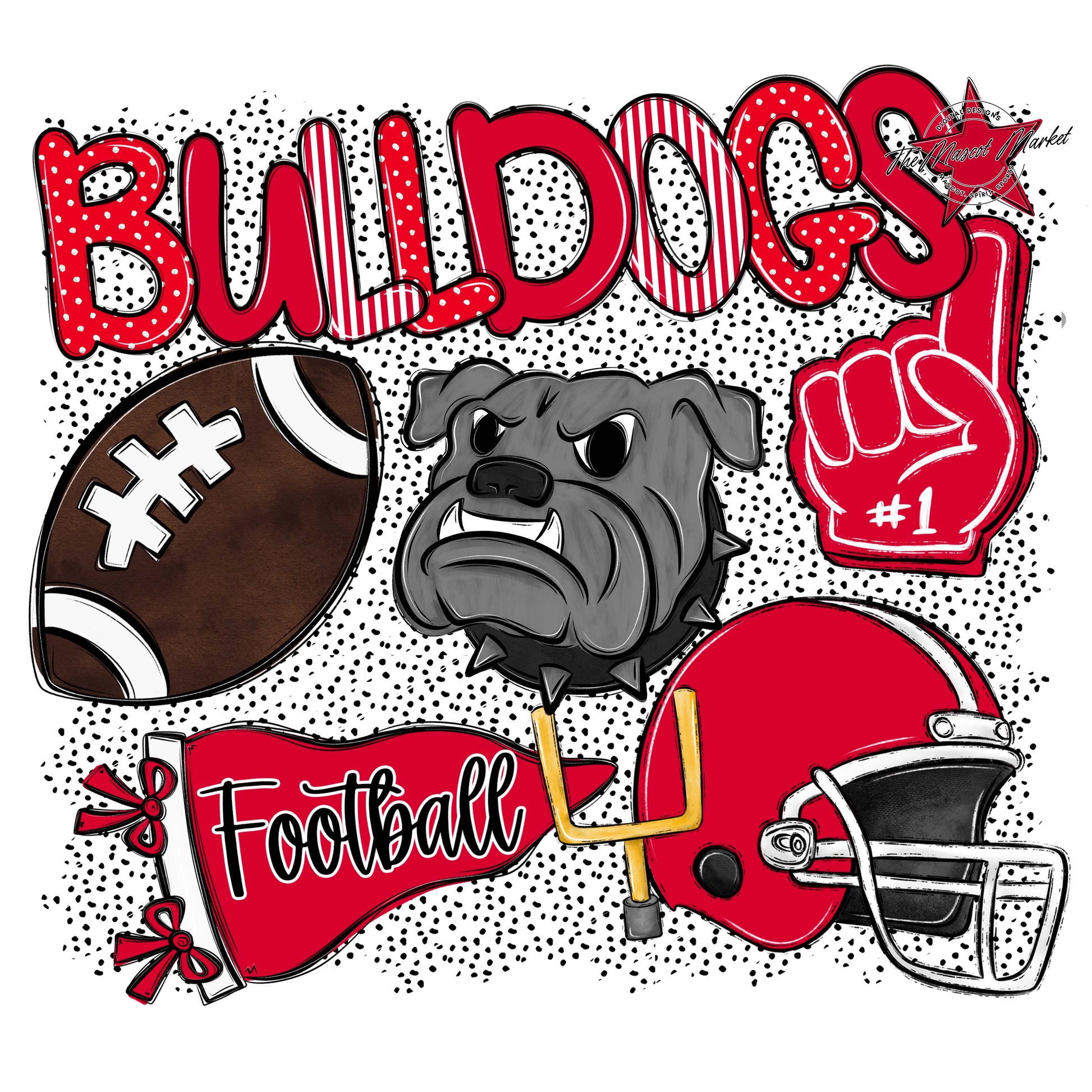 Bulldogs Football Spirit-Red