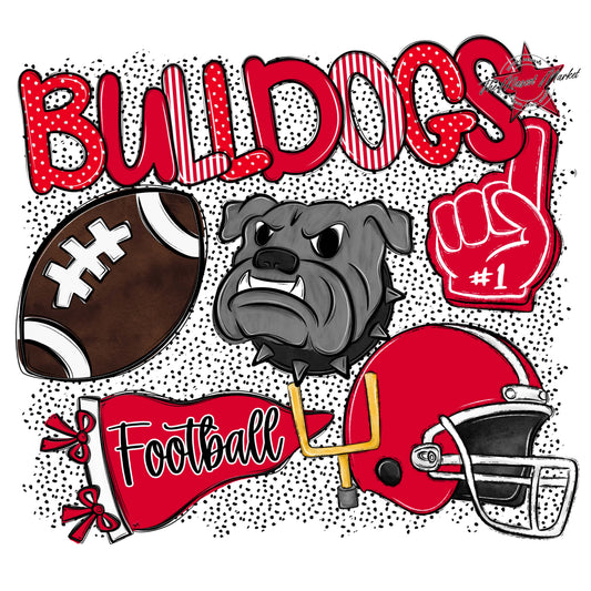 Bulldogs Football Spirit-Red