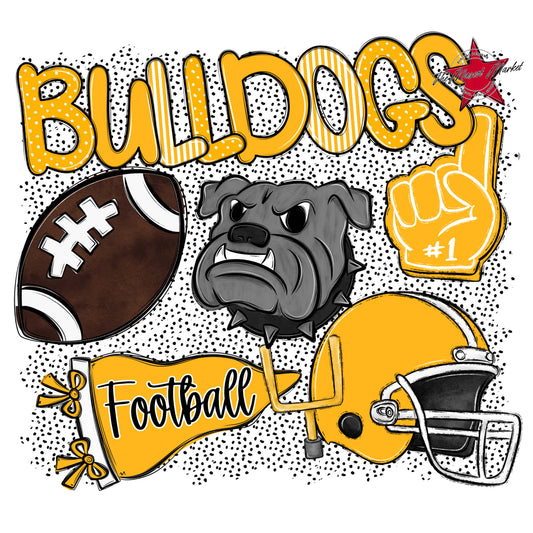 Bulldogs Football Spirit-Yellow