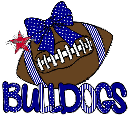 Bulldogs Football Spirit Design-Blue