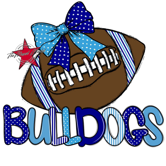 Bulldogs Football Spirit Design-Blue & Carolina Blue