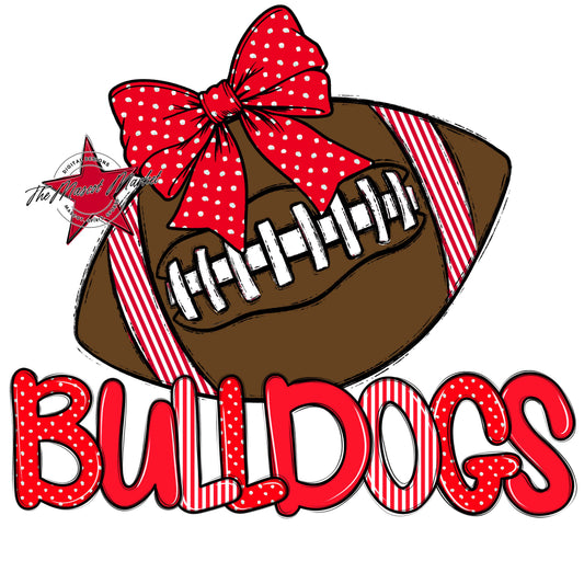 Bulldogs Football Spirit Design-Bright Red