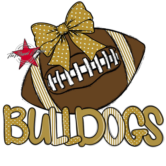 Bulldogs Football Spirit Design-Gold