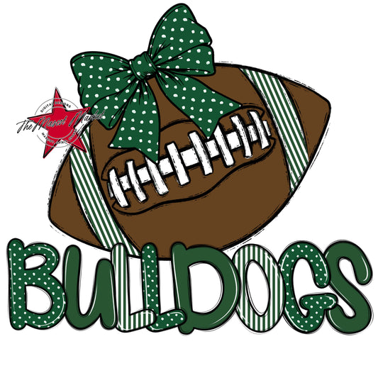 Bulldogs Football Spirit Design-Green