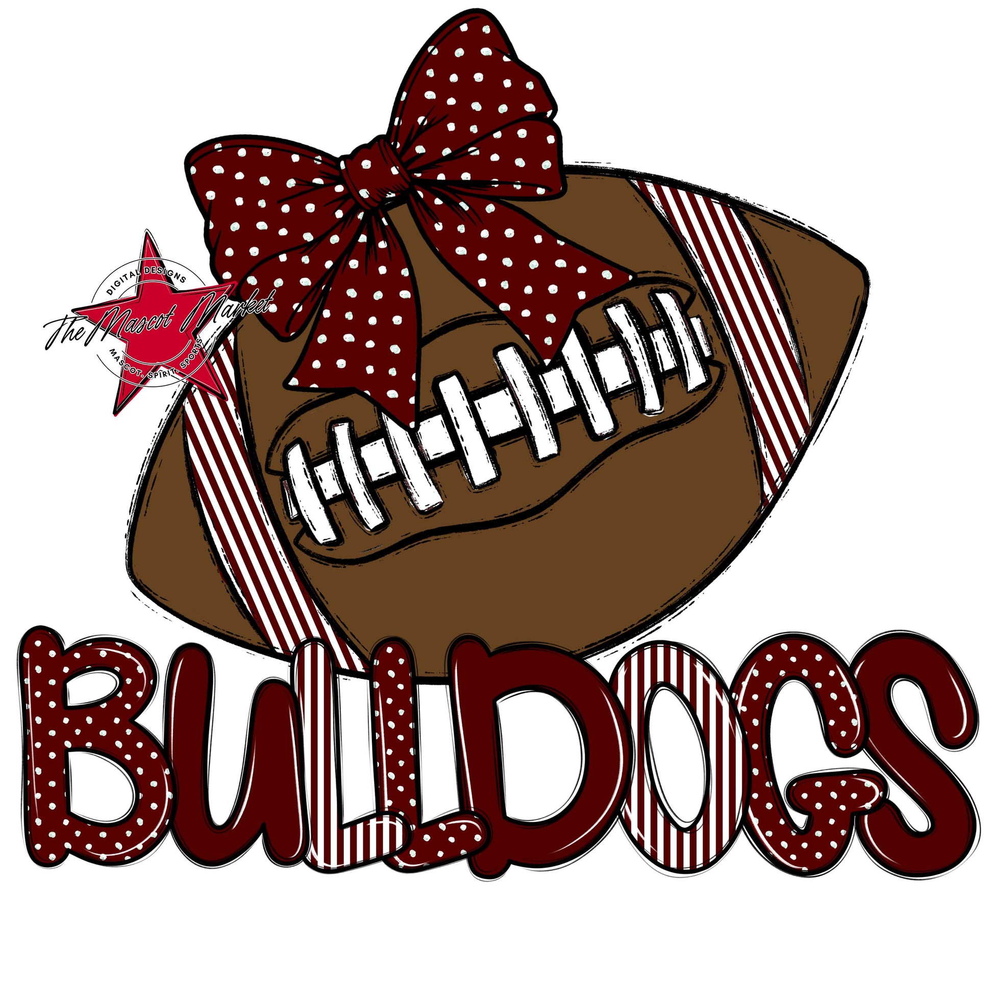 Bulldogs Football Spirit Design-Maroon