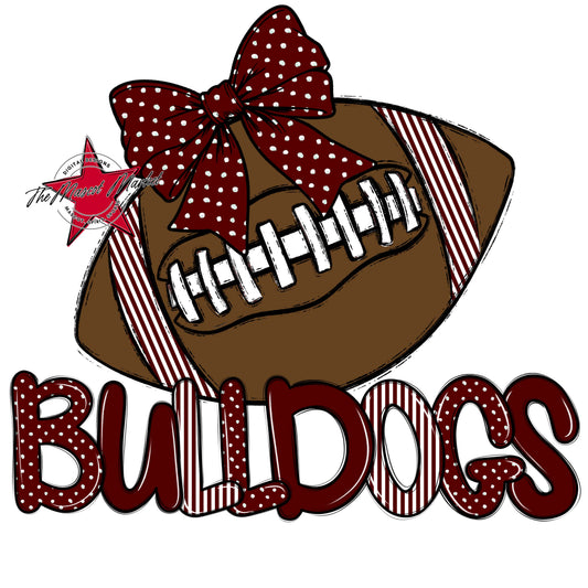 Bulldogs Football Spirit Design-Maroon