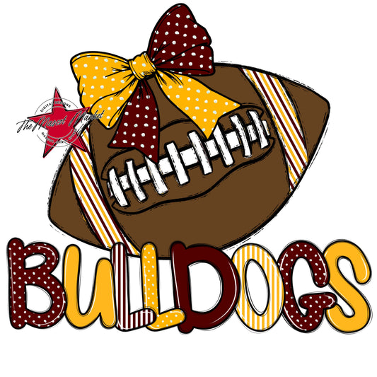 Bulldogs Football Spirit Design-Maroon & Yellow