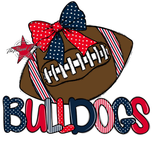 Bulldogs Football Spirit Design-Navy & Red