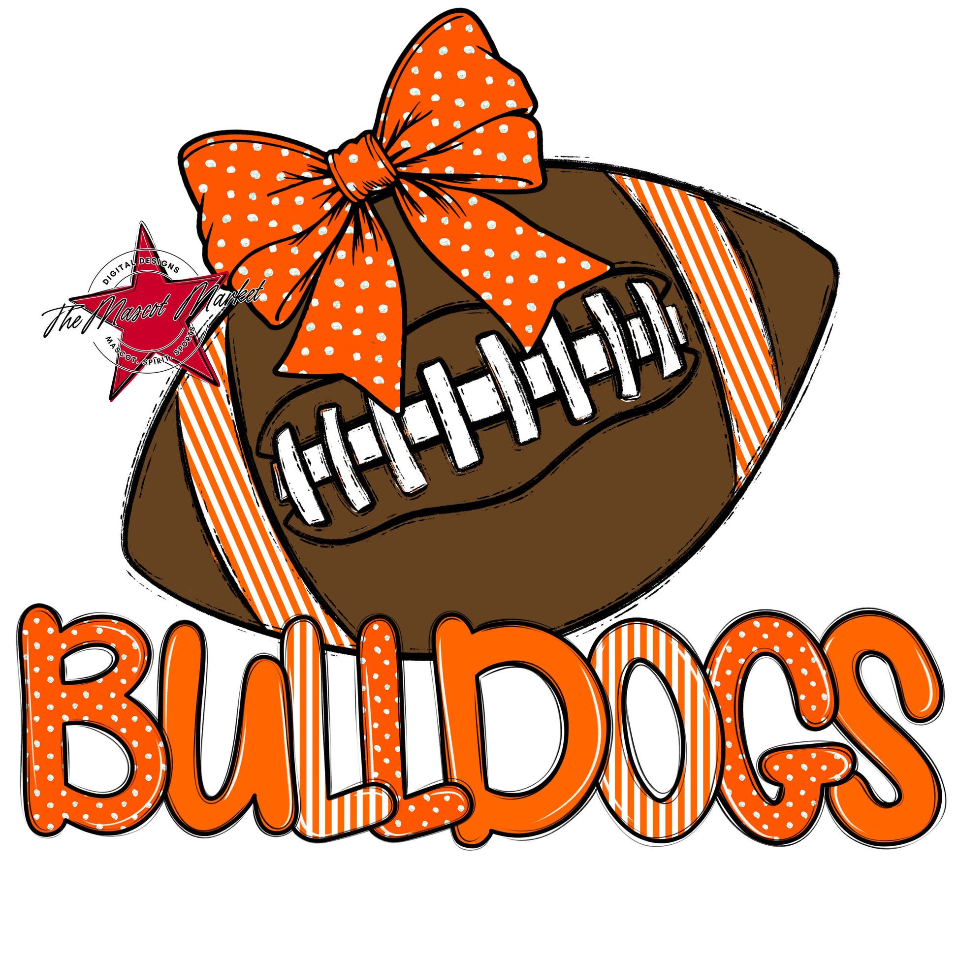 Bulldogs Football Spirit Design-Orange