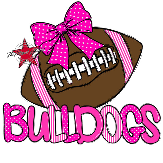 Bulldogs Football Spirit Design-Pink