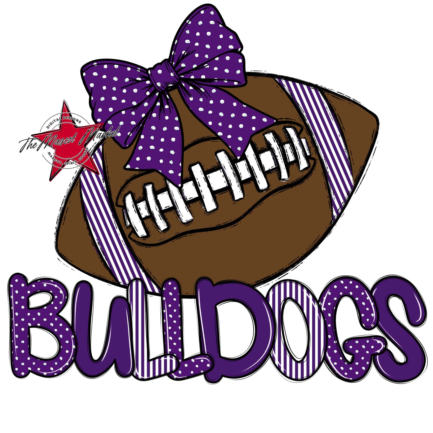 Bulldogs Football Spirit Design-Purple