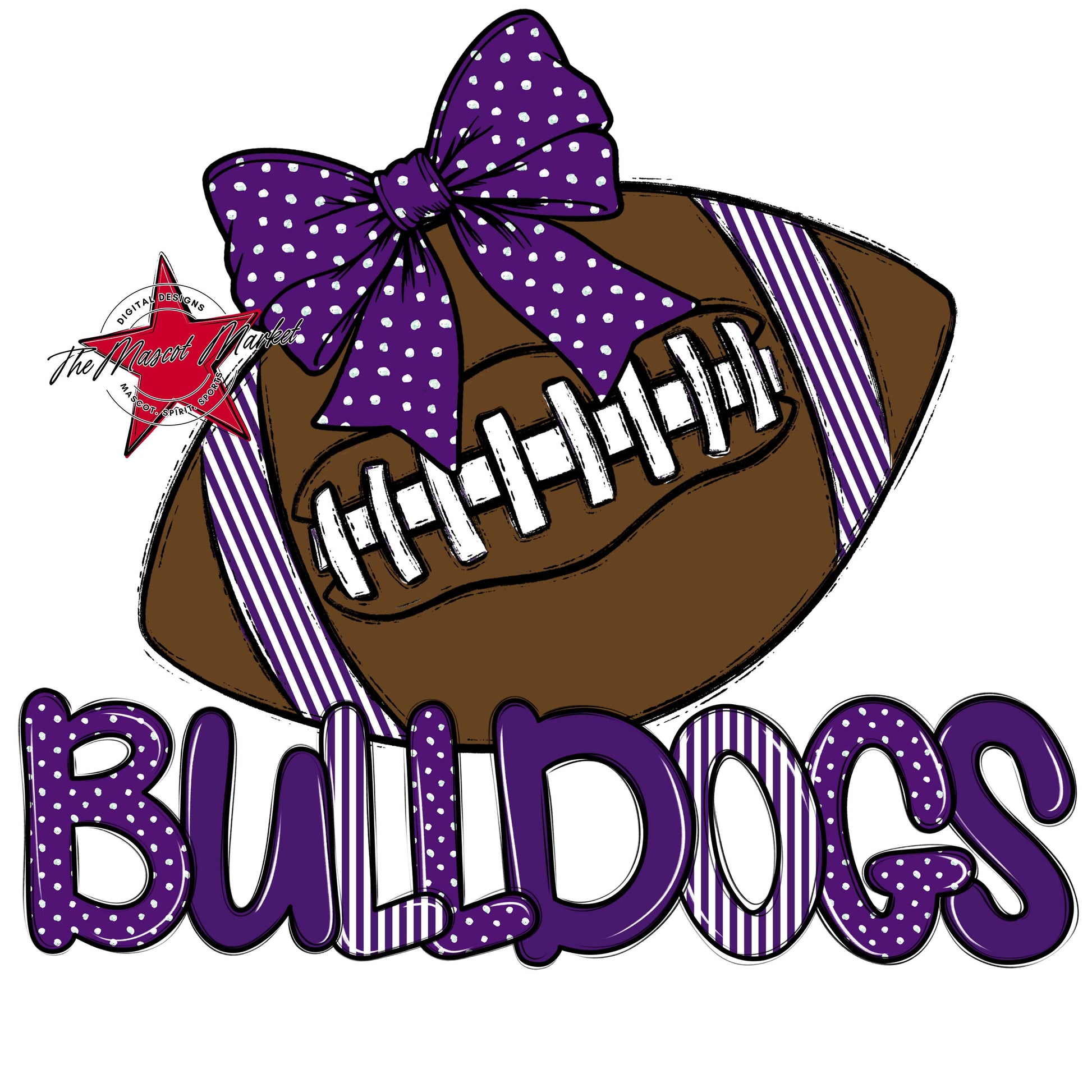 Bulldogs Football Spirit Design-Purple
