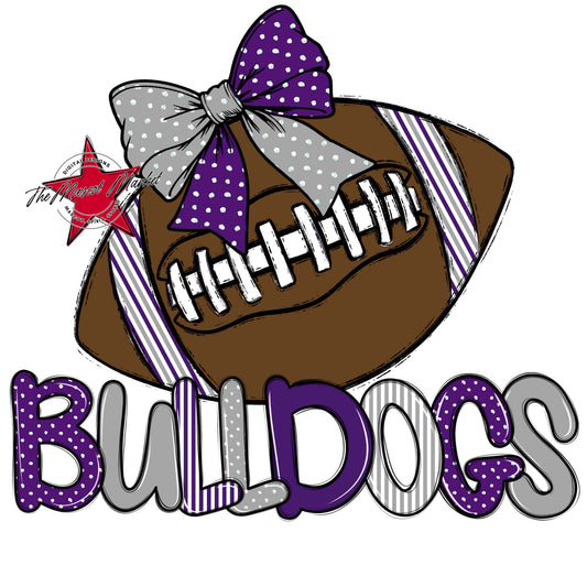 Bulldogs Football Spirit Design-Purple & Grey