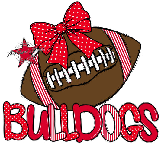 Bulldogs Football Spirit Design-Red