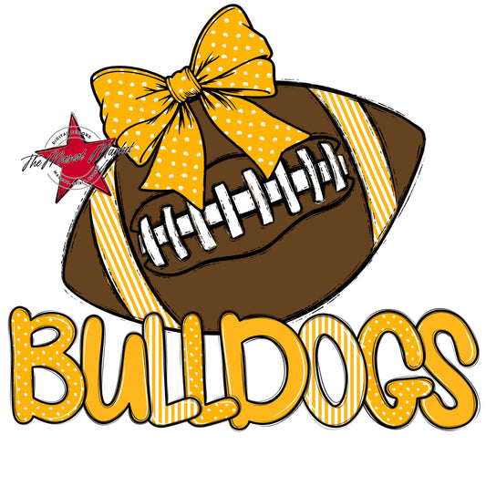 Bulldogs Football Spirit Design-Yellow